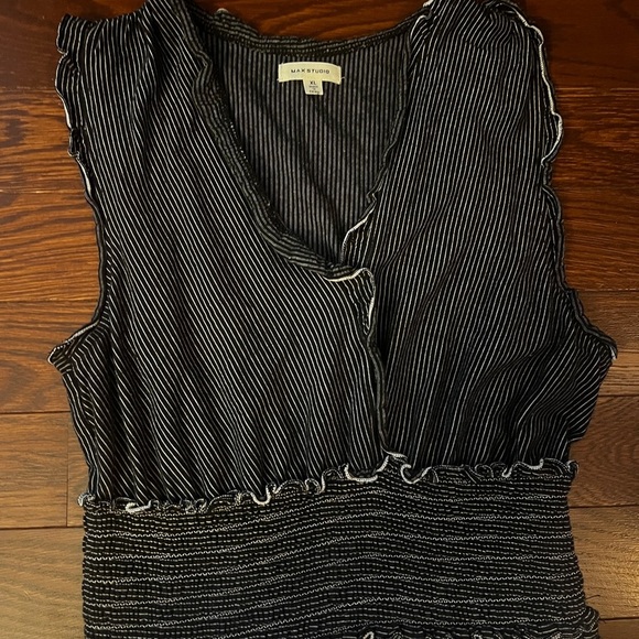 Max Studio Black Striped Dress Size XL - Picture 4 of 7